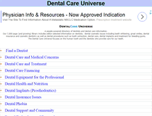 Tablet Screenshot of dentalcareuniverse.com